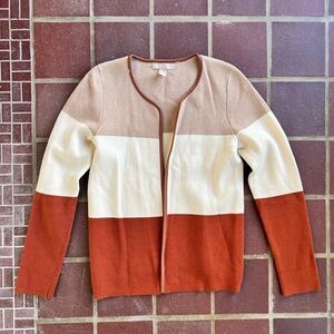 BR Cotton Silk Blend Colorblock Sweater Jacket